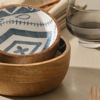 Bol de service en bois fait à la main avec motif en émail unique une pièce tendance de vente chaude bol de service parfait pour la présentation des aliments