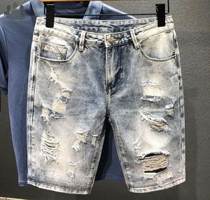 Pantalones Cortos de Mezclilla para Hombre, 100% Algodón, con Botones, Estilo Urbano, Cómodos, para Gimnasio, Uso Casual, Secado Rápido - Product Image 5