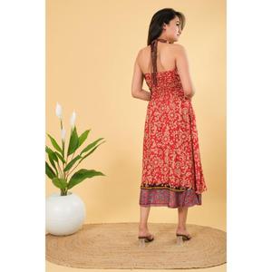 Vestido de playa de verano vintage vestido de seda con espalda descubierta - Product Image 3