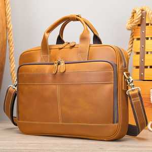 กระเป๋าเอกสารหนังวัวแท้สำหรับสำนักงานกระเป๋าคนส่งเอกสารกระเป๋าหนังใส่แล็ปท็อปกระเป๋าหนังกระเป๋าเอกสาร - Product Image 5
