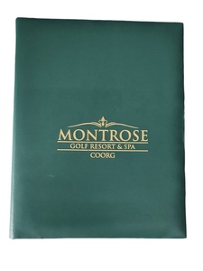 Dossiers de menu A4 édition spéciale tricolore orange blanc vert en cuir PU célébrant les 75 ans des hôtels glorieux de l'Inde - Product Image 6