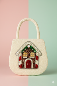 2026 Trendy Hand-Beaded Santa Nice <b>Bag</b> Artisan Glass Bead Zipper Closure <b>Women's</b> Wedding Handbag Luxury Winter Collection Shop - Product Image 2