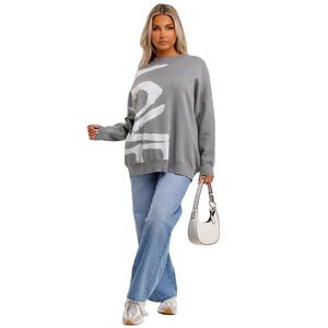 Sudadera con estampado gráfico de letras para mujer de alta calidad 2025, jersey de manga larga con cuello redondo de gran tamaño, Tops, sudadera - Product Image 3