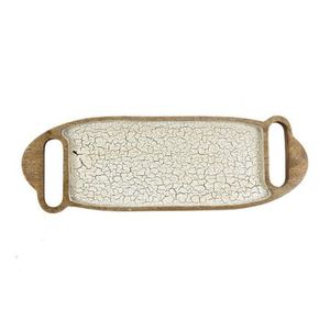 Tabla de cortar de madera de mango redonda hecha a mano con intrincado tallado en espiral bandeja de madera rústica ecológica para servir alimentos - Product Image 3