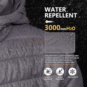 Veste matelassée pour hommes avec capuche Manteau d'hiver léger et compressible avec tissu résistant à l'eau et fermeture éclair Garage Bulk Custom - Product Image 5