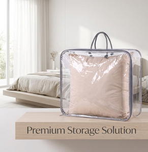 Reusable Transparent PVC 4 Side Gussets Storage Duvet Bed Set and Pillow Bag With Patch Handle For Household Use PVC Bag - Product Image 2