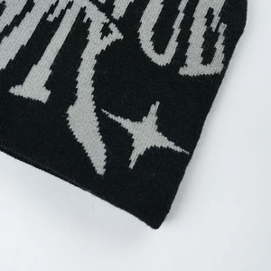 Bonnets sans manchette chapeau d'hiver Jacquard tricoté chapeaux bonnet doublé de soie avec doublure en Satin 100% acrylique hiver tricoté bonnet chapeaux - Product Image 4