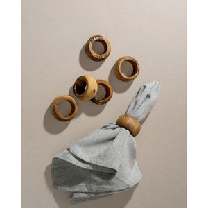 Juego de 4 servilleteros de madera hechos a mano para decoración de mesa de comedor elegante, organizador de pañuelos para servilleteros de madera rústica - Product Image 5