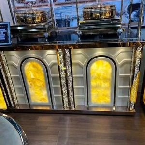 Mostrador de buffet de bodas plegable de acero inoxidable con almacenamiento incorporado Mostrador de catering portátil para eventos y funciones - Product Image 6