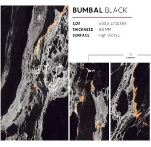 Bumbal noir 600x1200mm pour sol et mur salle de bain salon hall entrée - Product Image 1