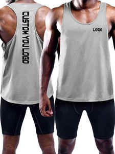 Wholesale Custom Blank <b>Crop</b> <b>Tops</b> for <b>Men</b> Quick Dry Breathable Knitted Stringer Tank <b>Top</b> for Muscle Fitness Gym Use - Product Image 5