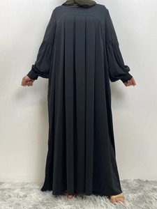 Abayas en viscose personnalisées modestes pour femmes respirantes anti-rides coupe ample ourlet évasé hijab du Ramadan vêtements islamiques - Product Image 5