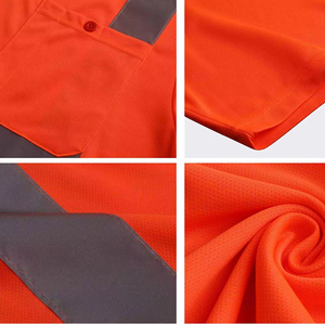 T-shirts de sécurité au travail réfléchissants à manches courtes personnalisés avec bande réfléchissante Vêtements de travail haute visibilité de sécurité minière d'usine - Product Image 2