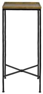 Mesa auxiliar de metal con diseño cruzado, bandeja cuadrada con acabado antiguo de latón de estilo nórdico para muebles de sala de estar y dormitorio - Product Image 2