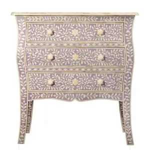 Table incrustée d'os fabricant de table basse incrustée d'os table à usage domestique en incrustation d'os bleu marine florale à vendre produit - Product Image 2