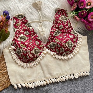 Festival Wear Ajrakh Khadi Coton Avec Shell Blouse Fabricant Et Fournisseur De Surat Au Taux Le Plus Bas - Product Image 1