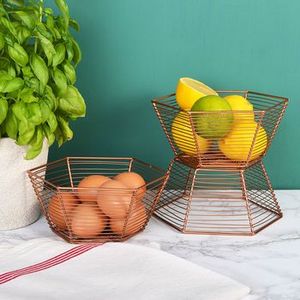 ตะกร้าเก็บผักผลไม้แบบสามชั้นสำหรับตกแต่งห้องครัวตะกร้าลวดบ้านสุดหรู - Product Image 3
