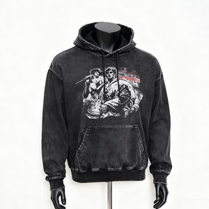 HSI OEM Custom Plain Blank Vintage Washed Affect <b>Hoodies</b> String Regular Fit 100% Cotton Regular Fit Autumn Flannels Pullover - Product Image 4