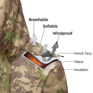 Sweat à capuche pour homme en plein air avec motif de camouflage élégant Doublure en polaire douce Séchage rapide et respirant - Product Image 6
