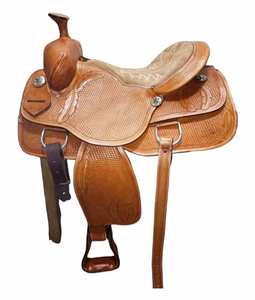 Vente en gros de selles de course sur baril personnalisées en cuir véritable fait à la main selles de cheval Western en vrac selle de rodéo Ranch Trail Tack - Product Image 1