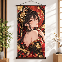 Poster Manga enroulable personnalisé en polyester, bannière imprimée avec personnage d'anime, décoration murale pour événements de centres commerciaux