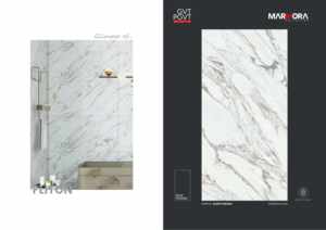 Dalles de sol en porcelaine haute brillance 600x1200 aspect marbre de luxe qualité export pour usage résidentiel et commercial - Product Image 2