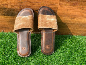 รองเท้าแตะหนังวัวแท้ทำด้วยมือแท้ของผู้หญิงสไตล์ตะวันตกรองเท้าแตะส้นแบนรองเท้าเปิดนิ้วเท้าลำลองกลางแจ้ง - Product Image 4