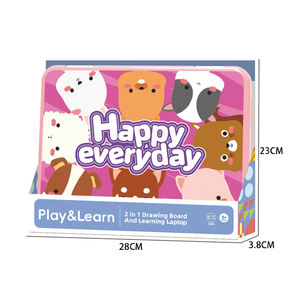 QS新设计学前教育绘画玩具塑料3色二合一卡通发光二极管写字板套装儿童玩具礼品 - Product Image 5