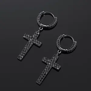 Classic Round Lab Grown Diamond Eco-friendly <b>Hoop</b> <b>Earrings</b> 925 Sterling <b>Silver</b> Gift Party - Product Image 2