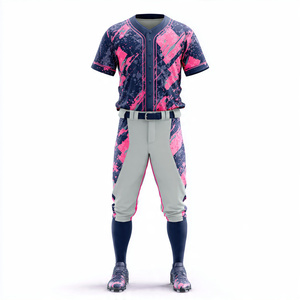 Uniformes de baseball camouflage à manches courtes, maillot de baseball imprimé, haut d'entraînement, uniforme de softball par sublimation - Product Image 4