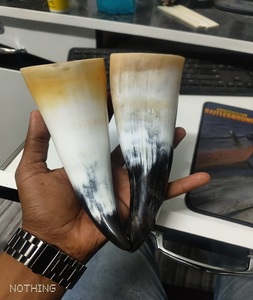 Chope en corne de buffle naturelle sculptée à la main en marteau Style Viking personnalisé Sculpture sur animaux Agate Bière Artisanat naturel - Product Image 4