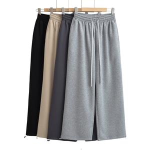 Soft Fabric Summer Flat Front Eco-Friendly Casual <b>Trousers</b> for Daily Wear Street Baggy Sweatpants for <b>Women</b> Relaxed Fit Stylish - Product Image 1