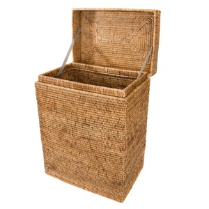 Panier à linge Artex Green Earth en rotin avec couvercle, fait main, écologique, moderne, rectangulaire, multi-usages, fabriqué à Hanoï, Vietnam - Product Image 3