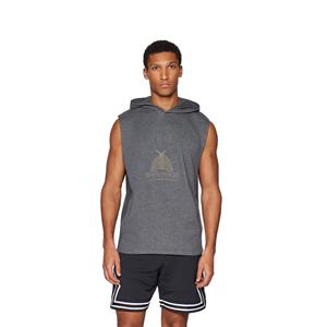 Wholesale ODM <b>Men's</b> Workout Gym <b>Hoodies</b> Custom Logo Design 100% Cotton <b>Sleeveless</b> Muscle Stringer Hooded Tank Tops for Sports - Product Image 1