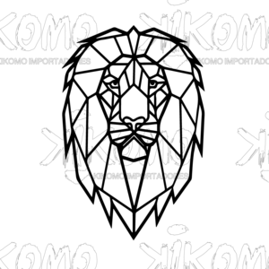 Cuadro de León Geométrico en MDF Negro - Product Image 3