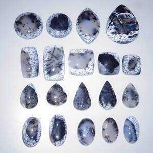 อัญมณีโอปอลเดนไดรต์ธรรมชาติที่สวยงามอัญมณีหลวมรูปร่างผสมขนาดโอปอลคาร์โบชองสำหรับทำเครื่องประดับ - Product Image 3