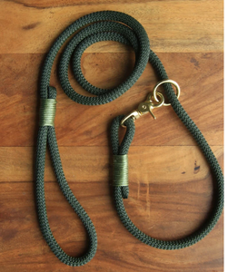 สายจูงสุนัขสีเขียวมะกอกสายจูงทำมือสำหรับสุนัขขนาดเล็กและใหญ่ - Product Image 2