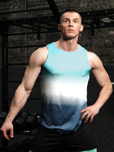 เสื้อกล้ามกีฬาผ้าคอตตอนของผู้ชายเสื้อแขนกุดผ้า100% ระบายอากาศได้ดีผ้าถักแบบแห้งเร็วออกแบบโลโก้ได้ตามต้องการ - Product Image 2