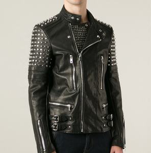 2024 hiver femmes et hommes en cuir véritable moto Faux cuir col montant vestes à glissière - Product Image 3