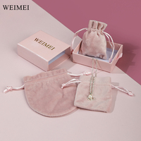 Caja de Joyería de Cartón con Logo WEIMEI, Empaque de Joyería Hecho a Mano Tipo Cajón para Collar, Anillo y Aretes