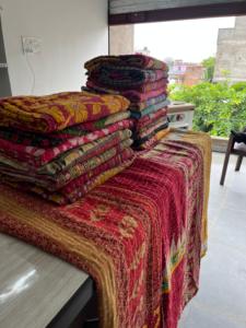 Handmade Cotton Kantha Quilts 85x55 Inches Reversible <b>Bedspread</b> Kantha <b>quilted</b> gudri Organic Wholesale Lot for Home Bed Cover - Product Image 3