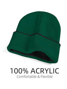 Bonnet d'hiver haut de gamme en tricot, chaud, doux, extensible, personnalisable OEM, unisexe, pour usage décontracté en extérieur - Product Image 4