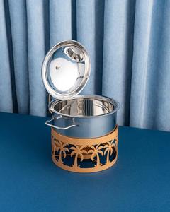 Pot chaud classique décoratif du Moyen-Orient fait à la main fait à la main, aspect arabe, chauffe-plats pour buffet - Product Image 3