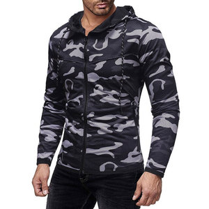 Custom Sport Wear Fitness Slim Fit Hoodies Full Zipper Men's Jacket Fishing <b>Run</b> Jacket Long Sleeve Hooded Closure - Product Image 4