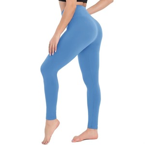 Mallas de compresión de cintura alta para mujer, suaves, elásticas, transpirables, Control de barriga, sin costuras, para gimnasio, Fitness, ropa deportiva, entrenamiento para correr - Product Image 4