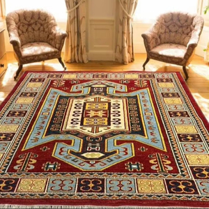 Kazak Stylish Decor Multi-Red Persian Area Rug Set Solución de suelo elegante para sala de estar - Product Image 1