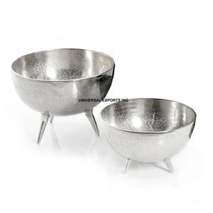 Juego de Dos Tazones de Chocolate de Metal con Acabado Plateado, Tazón Decorativo para Dulces, Nuevo Tazón de Chocolate Decorativo de Lujo en Oferta - Product Image 1