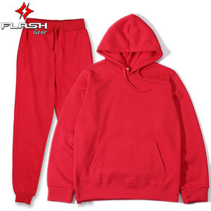 Ensemble de vêtements de sport décontractés d'hiver pour hommes, survêtement respirant en polaire de couleur unie avec pull à capuche, pantalon de survêtement Streetwear Jogger - Product Image 2