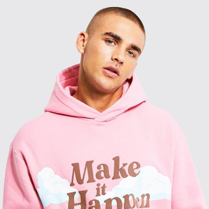 Wholesale Fleece Unisex Hoodie Puff Printing Plain Blank <b>Clothing</b> Manufacturers Custom LOGO Fitted <b>Men</b> Hoodies - Product Image 2