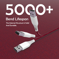 Câble de charge rapide certifié MFi USB-A pour iPhone et ordinateur avec blindage tressé et boîtier en PVC, synchronisation et charge en stock